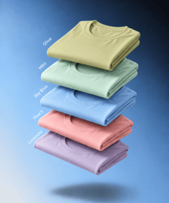 Combo Pack of (5) Men's Premium Round Neck T-Shirts Olive, Mint, Sky Blue, Peach, Lavender