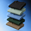 Combo Pack of (5) Men's Premium Round Neck T-Shirts Black, Army Green, Blue, Bottle Green, Honey Brown