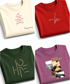 Combo Set(4) Men's Stylish Graphic Printed Half Sleeve T-Shirt.