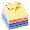 Combo Pack of (4) Men's Premium Polo Neck T-Shirts Yellow, Pink, Blue, Grey