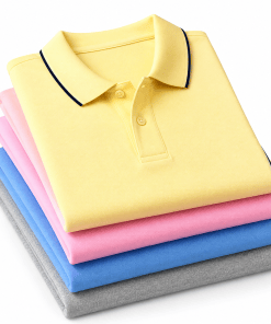 Combo Pack of (4) Men's Premium Polo Neck T-Shirts Yellow, Pink, Blue, Grey