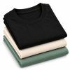 Combo Pack of (3) Men's Premium Plain Round Neck T-Shirts Black, Cream, Sage Green