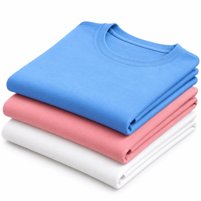 Combo Pack of (3) Men's Premium Round Neck Cotton T-Shirts Sky Blue, Peach Pink, White