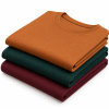 Combo Pack of (3) Men's Premium Round Neck Cotton T-Shirts Rust Orange, Dark Green, Burgundy Red