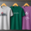 Combo Set (3) Men's Premium Artistic Graphic Printed T-Shirt Grey, Dark Green, Purple