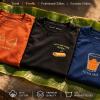 Combo Pack of (3) Men's Premium Printed Round Neck T-Shirts Orange, Black, Navy Blue